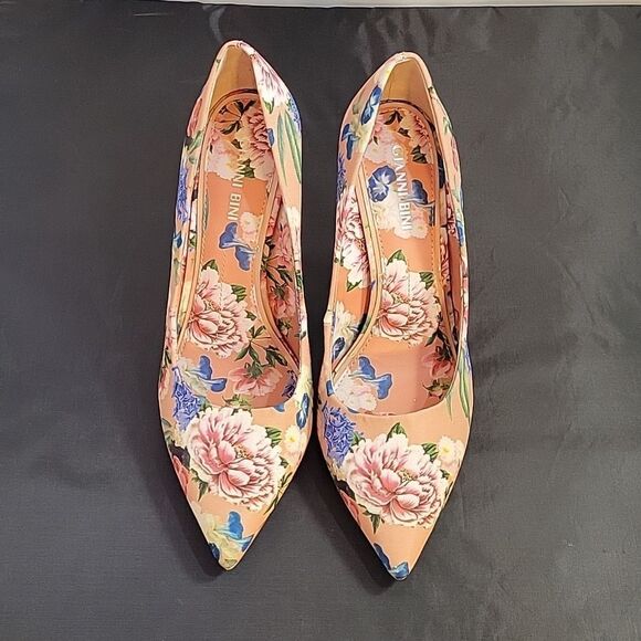 BRAND NEW GIANNI BINI THIN HEEL POINTED TOE MULTI-COLOR FLORAL WOMEN"S SHOE - Picture 2 of 12